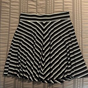 LOFT Black and White Chevron Mini Skirt
